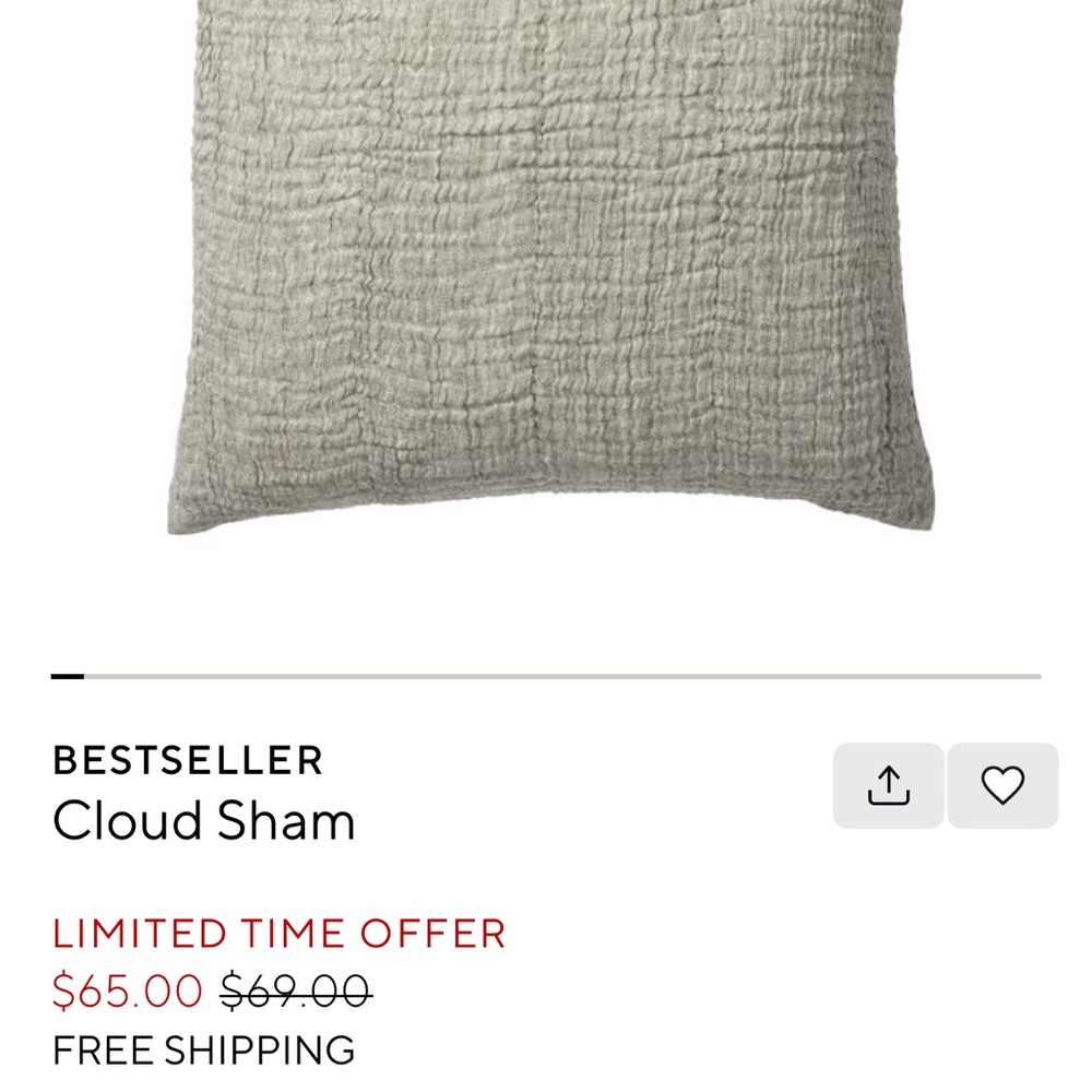 Pottery barn NEW king size cloud sham. Color is loden green
